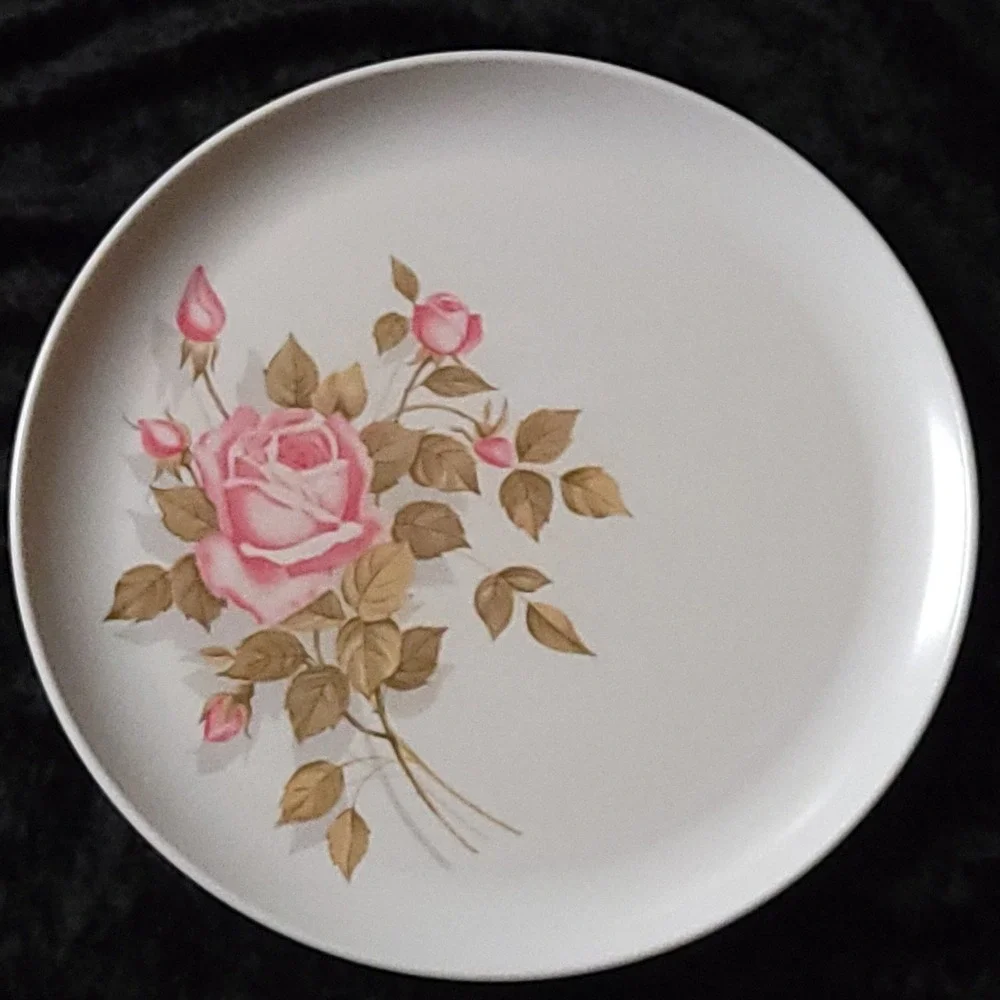 6 Vtg MCM Melmac Pink Rose 10